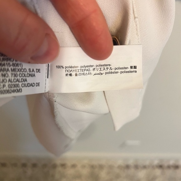 2/$30 Zara - Off White and Black Button Down Long Sleeve Dress - Picture 7 of 8